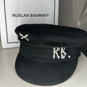 Ruslan Baginskiy Crystal-embellished Baker Boy Hat